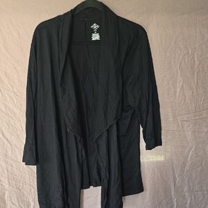 Elegant Black Drape Cardigan